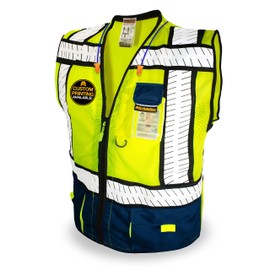 KwikSafety (Charlotte, NC SHERIFF Safety Vest (Multi-Use Pockets) Class 2 ANSI OSHA High Visibility Vis Reflective Heavy Duty Solid Mesh Zipper HiVis Construction Surveyor Work Men | Blue 2XL