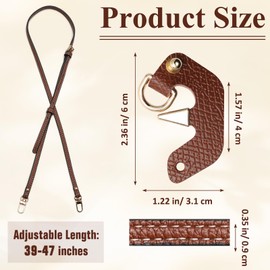 Anglekai Leather Purse Straps Replacement for Longchamp Mini Bag, Adjustable Leather Crossbody Bag Strap Replacement Leather Bag Shoulder Strap (Brown)