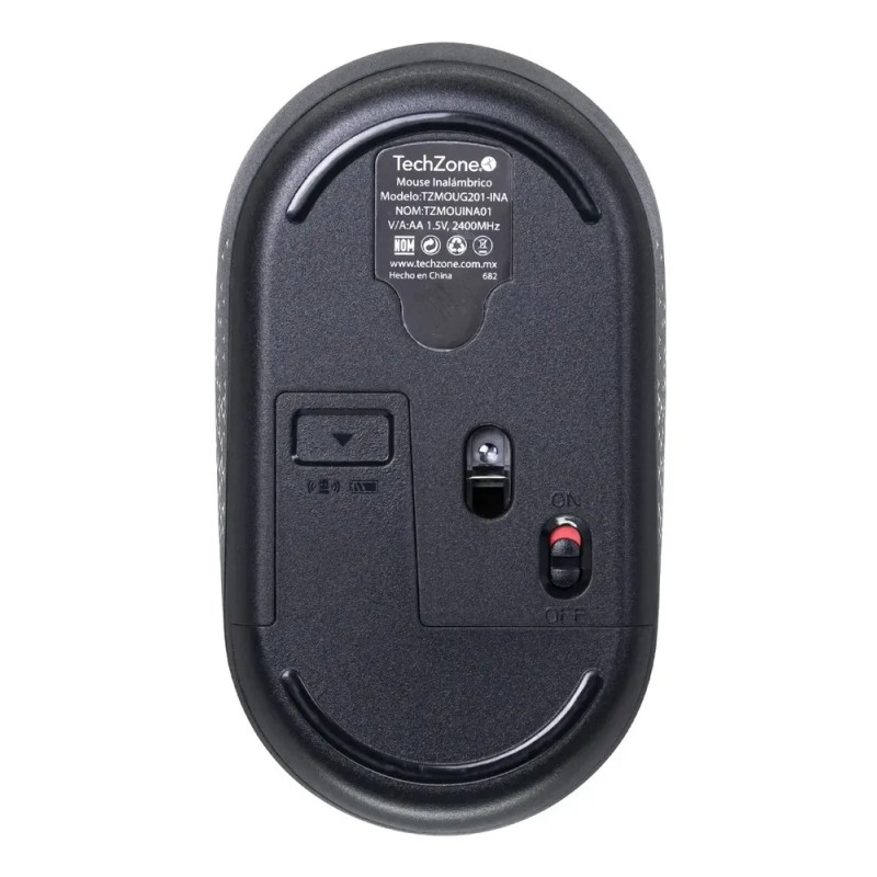 Mouse Techzone Inalámbrico Click Silencioso 1600 Dpi Negro Negro