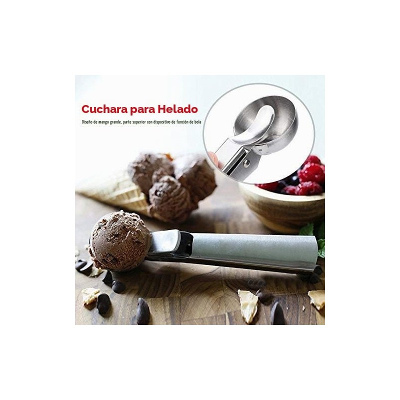 Fdit Cuchara metálica para helado, accesorio de cocina uso doméstico