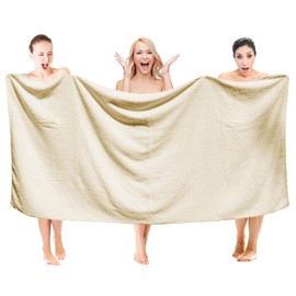 SALBAKOS 40"x80" Turkish Cotton Bath Sheet, Luxury, Eco-Friendly Oversized - Extra Large Bath Towels - XL, Toallas De Baño | Bano Grandes (40x80, Ivory)