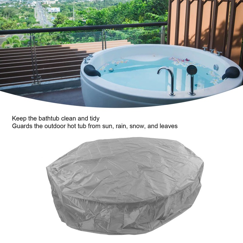 Outdoor Furniture Dust Covers Round Bathtub Cover 190 Silver Polyester