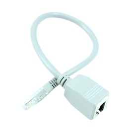 MyCableMart 12inch CAT5 Network Male/Female Port-Saver, Gold Plated, Gray