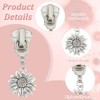 PLIGREAT 20 Pcs Sunflower Zipper Pulls Silver Zipper #5 Replacement