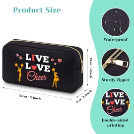 Cheer Gift for Women Cheer Gifts for Team Makeup Bag Cheerleading Gifts Cheerleading Teammate Gift for Women Cosmetic Cheer Bags for Cheerleaders Christmas Birthday Gifts Travel Cosmetic Pouch
