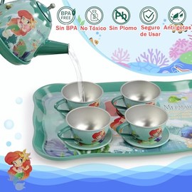 Shoonlo 48 Piezas Juego de Te para Niñas, Comida de Juguete para Niños de 4 5 6 7 Años, Juego de Juguetes de Cocina, Juego de Té Infantil Incluye Tete