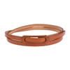 Damara Womens Skinny Center Large Bar Buckle Belt,Brown