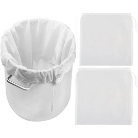 Firavggu 3pcs Filter Bags Nylon Strainer Bag 100 Micron Fine Mesh Straining Bag Reusable Cheese Cloths with Drawstring Nut Milk Bag Brew Bag for Cooking Jam Making Yogurt Food Juicing Wine Homebrew