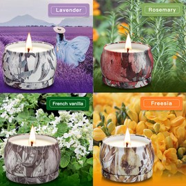 9 pcs Scented Candles Gift Set with Iron Can, Soy Wax Portable Travel Candles Women Gift, Aromatherapy Candles for Yoga, Relaxation, Stress Relief, Air Refresh, Birthday, Anniversary