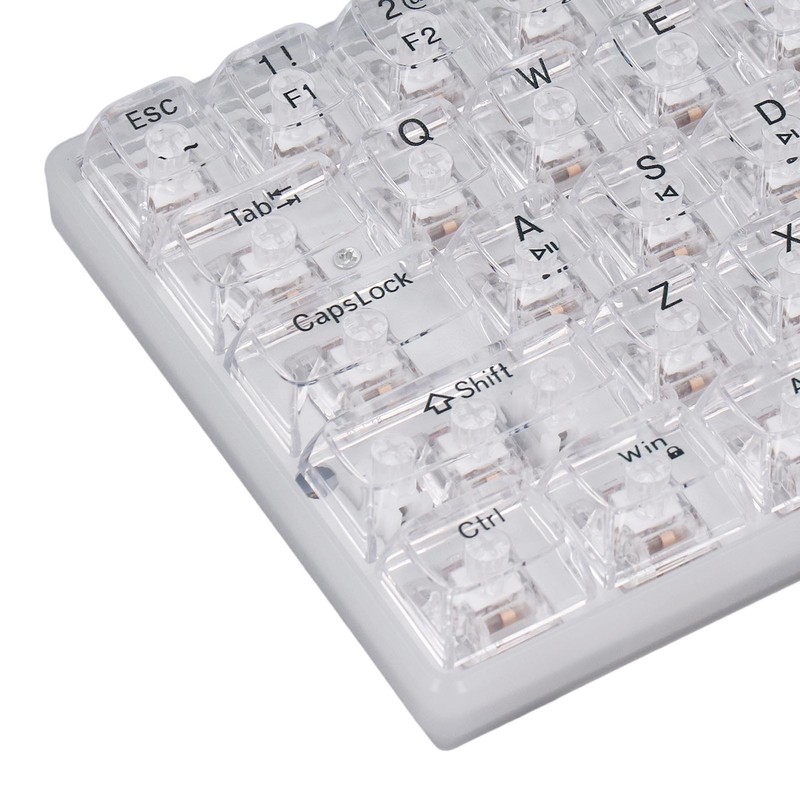 61 Keys Transparent Mechanical Keyboard Clear Keycap Wired Gaming Keyboard