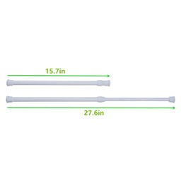 Spring Curtain Tension Rods, 5 Pack Cupboard Bars Tensions Rods 15.7 to 28 Inches Adjustable Extension Rod for Bathroom Window Closet refrigerator bar DIY Projects