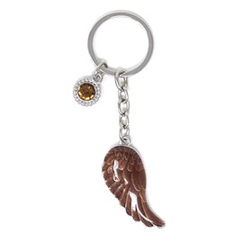 Guardian Angel Wings Birthstone Keyring Birthday Month Gemstone November One Size, November