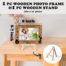 Ycyfckdr New Mommy Gifts, Rustic Wooden Picture Frame, 7.9 x 5.7 Inches, Fits 4x6 Photos, Easel Back, Mother's Day Gift