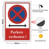 Parken Verboten Sign, Made of Sturdy PVC Hard Foam Board,