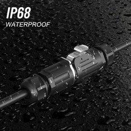 Aviation Plug 3 Pin Waterproof Connector, Arector Screw Press Quick Locking Connector, IP68 Circular Connector for Industrial, Power, Car, and Other Indoor/Outdoor Male and Female Plug