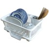 Heavy Duty 2-Piece Plastic Dish Drying Rack Set in White