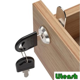 Litensh Security Mailbox Lock with Different Keys, 25mm Letter Post Box Lock, Cabinet Drawer Cam Cupboard Lock, Toolbox Door Furniture Locker Lock Come with 2 Different Lock Plates
