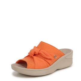 BZees Womens Smile Wedge Sandal Orange