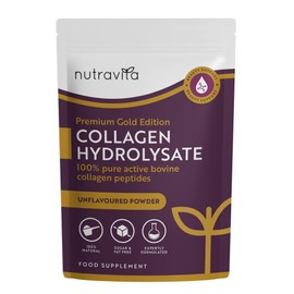 Nutravita Bovine Collagen Powder 300g - Premium Gold Standard Bovine - 30 Servings - 100% Pure Hydrolyzed Collagen Supplements for Women & Men - 8 Amino Acids - Peptides for Women