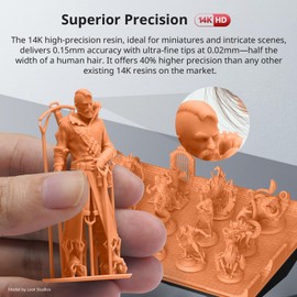 ANYCUBIC 14K 3D Printer Resin, Superior Precision Texture Resin, Model Matte Finish, Lower-Odor, Upgraded Toughness 3D Printing Resin for All LCD Resin 3D Printers (Apricot, 1kg)