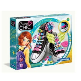 Clementoni 18501 Crazy Chic - Deco Design, Colourful Accessories for Shoes & Zips, Sparkling Pendants with Sparkling Highlights, for Children from 7 Years
