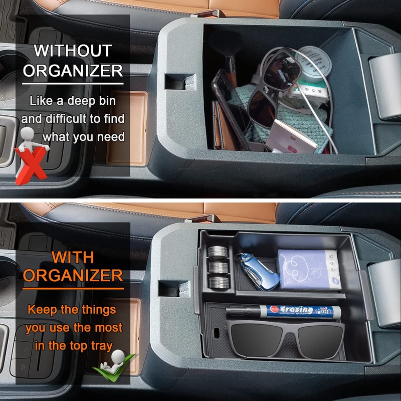 TOPINSTALL Center Console Tray Compatible with 2022-2026 Ford Maverick Accessories,