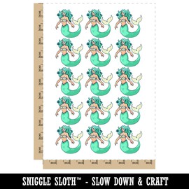 Beautiful Mythological Mermaid Temporary Tattoo Water Resistant Fake Body Art Set Collection - 15 2" Tattoos (1 Sheet)