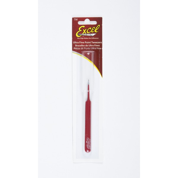 Excel Straight Point Tweezer, Red