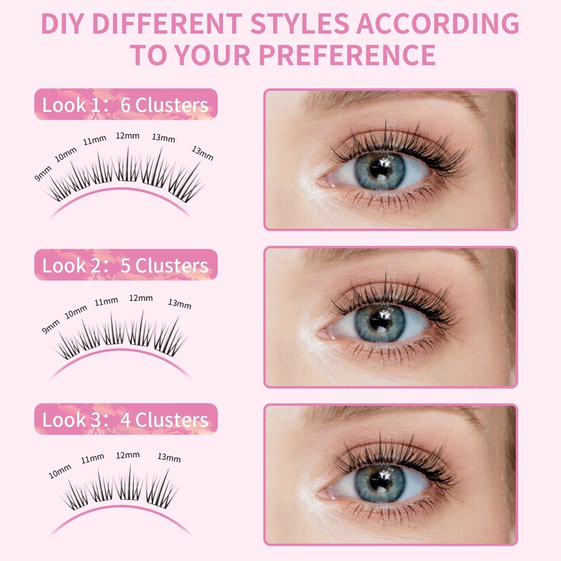 Lash Clusters DIY Eyelash Extensions 120 PCS Individual Cluster Lashes