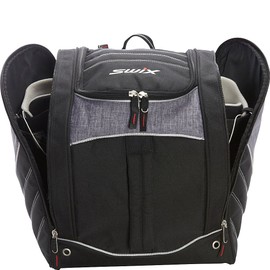 Swix Road Trip Tri Pack - Backpack Ski Boot Bag - Perfect for Ski or Snowboard Boots, Black/Charcoal, One Size (RT165)