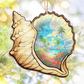 ARVEXO Beach Gifts for Women - Suncatcher Christmas Ornaments 2025 - Beach Ornament for Rustic Home Decor, Ocean Gifts for Mom Grandma Friends, Beach Decor, Seashell Ornaments for Christmas Tree