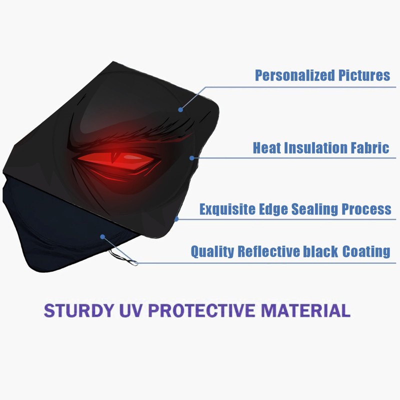 Red Eyes Car Windshield Sun Shade Foldable Sunshade Front Window