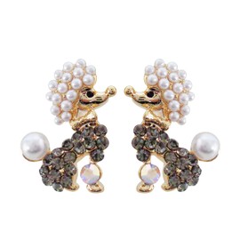 Navachi Pendientes de tuerca chapados en oro de 18 quilates con perlas de cristal, Zinc Cristal, cristal