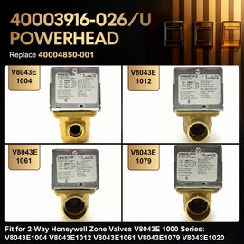 40004850-001 40003916-026 Zone Valve Powerhead Fit for Honeywell Zone Valves V8043E 1000 Series V8043E1012 V8043E1061 V8043E1079 V8043E1020, 4 Wire, 24V Normally Closed with End Switch, Boiler Part