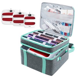 MYBAGZING Double-Layer Carrying Case for Crcut EasyPress 2(12x10) and HTV RONT Heat Press Machine, Sturdy Heat Press Bag, Storage Case with Pockets for Crafty Tools and Accessories, Easy Press Mat