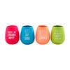 Mud Pie Colorful Silicone Wine Set, 16 oz, PINK