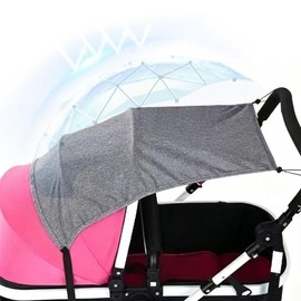 CEJAS 1 Parasole Universale UV 50+ per Passeggino e Carrozzina – Copertura Regolabile con Filtro Solare – Accessorio Estivo – Grigio