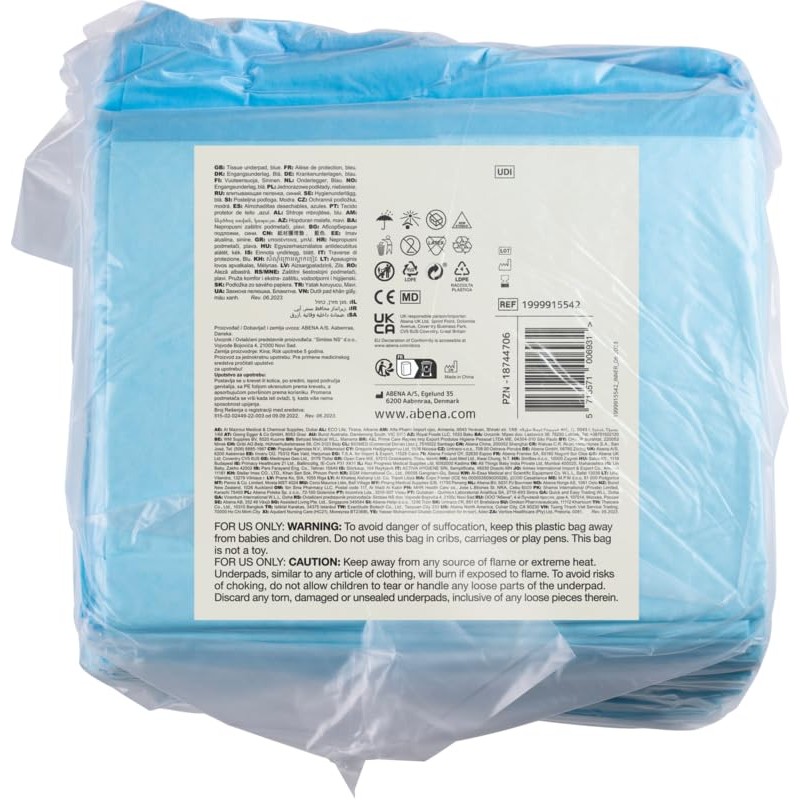 ABENA Tissue Underpads, 60 x 40cm, 300ml, Pack of 25,