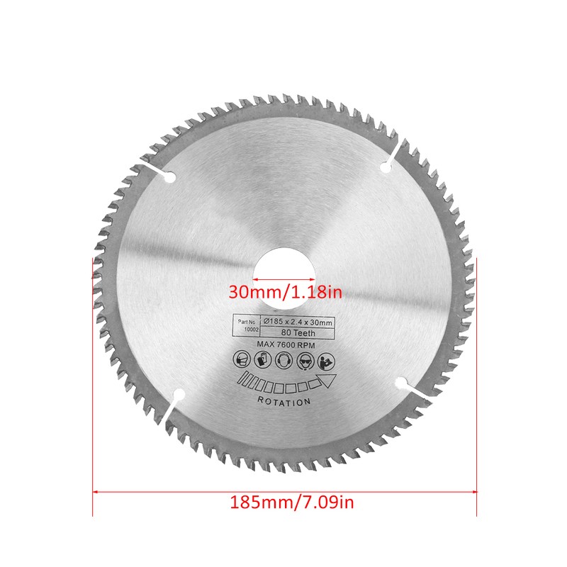 185mm Silver TCT Circular Saw Blade for Wood Cutting 80