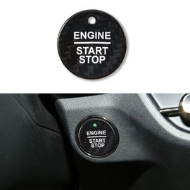 QianBao Compatible with Carbon Fiber Start Stop Button Cover Car Engine Push Start Ignition Switch for Ford F-150 Explorer Escape Focus Fusion Edge Ranger Taurus Everest Black