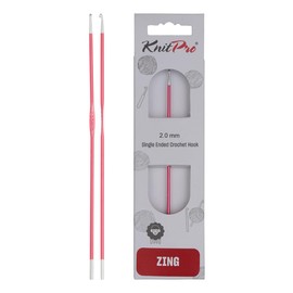 KnitPro Crochet Hook: Single Ended: ZING: 2.00MM, Assorted, 2mm