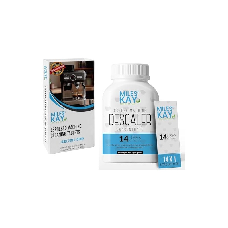 Concentrated Descaler Powder (14 uses!) + 10 Coffee Cleaning Tablets