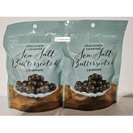 Trader Joe Chocolate Covered Sea Salt Butterscotch Caramels 7oz 198g (2 Bags)