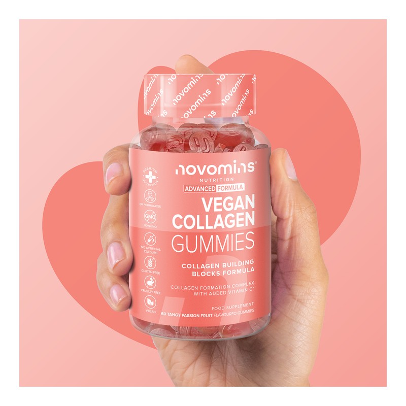 Novomins Vegan Collagen Passionfruit Flavour 60 Gummies 30 Days Supply