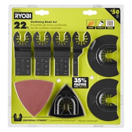 RYOBI 22-Piece Oscillating Blade Set Cut Grind Saw