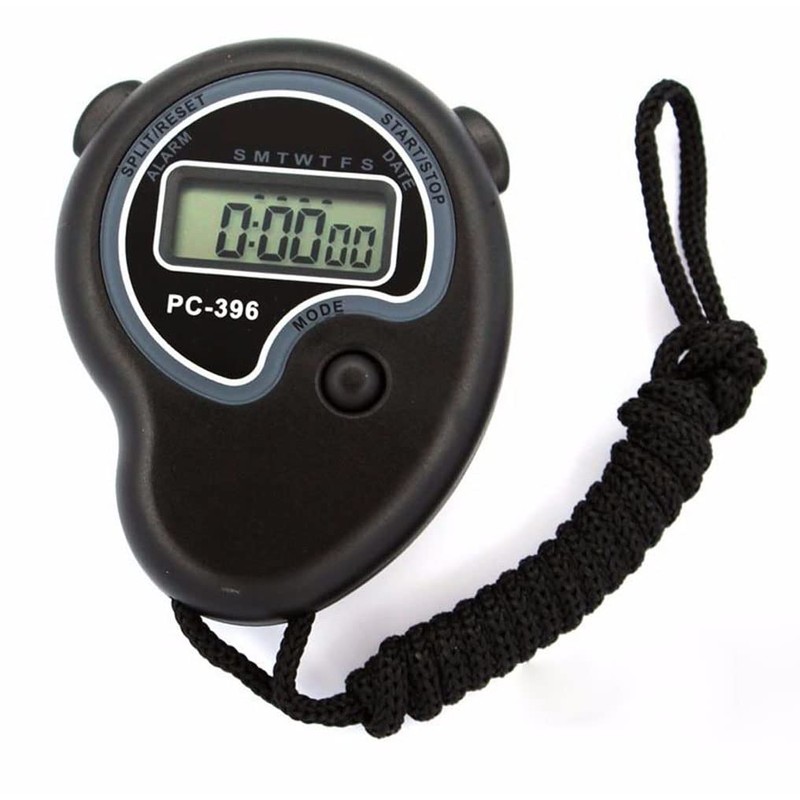 Sports Stopwatch Timer, Waterproof Digital Stopwatch with 12/24 Hour Clock