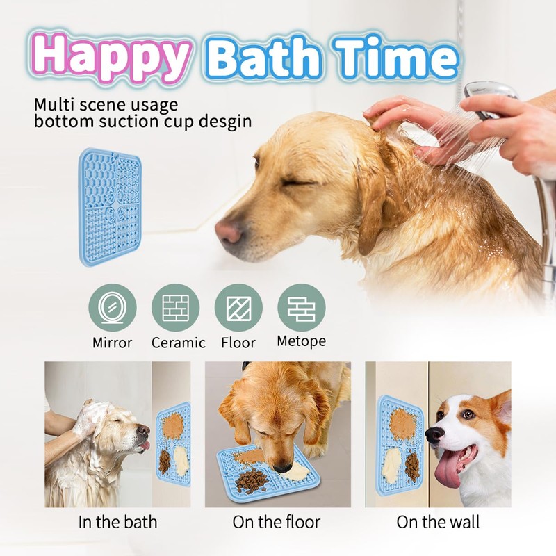 Lick Mat, Lick Bowl, Spatula and Cleaning Brush for Dogs