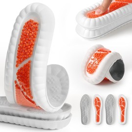 2 Par Plantilla Ortopédica Gel Confort Ultra Anti Fatiga Unisex, Plantillas Ortopédicas, Plantillas Deportivas Amortiguadoras y Antifatiga, Aliviar El Dolor De Pies y Talones (Naranja, 39-40)