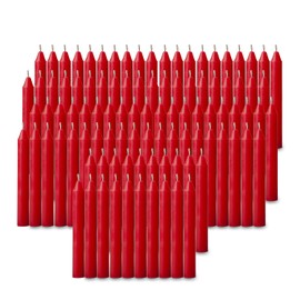 100 pcs Bulk Red Candles for Christmas Tree - Chime Decorations - Christmas Pyramids Carousel - 4 inch X 1/2 inch Diameter - 1.5 Hour Burn Time.Unscented