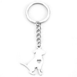 MUCOOS Pitbull Terrier Dog Keychain,Dog Keychain Gift for Pet Lovers,Pet Key Chain for Teacher and Women, Graduation or Friendship Gift